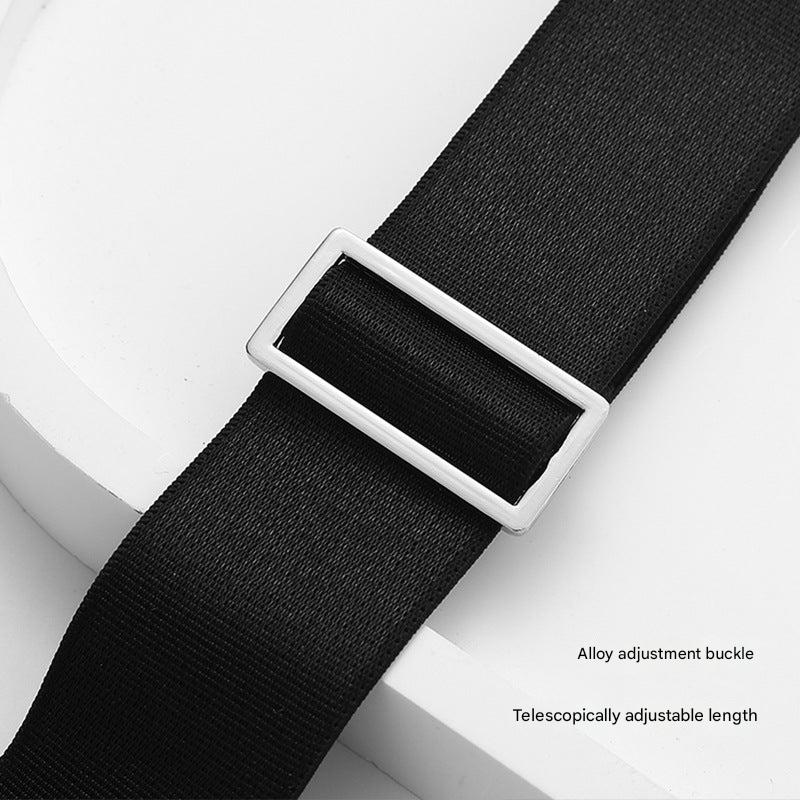 Adjustable shirt stay shown on a formal shirt