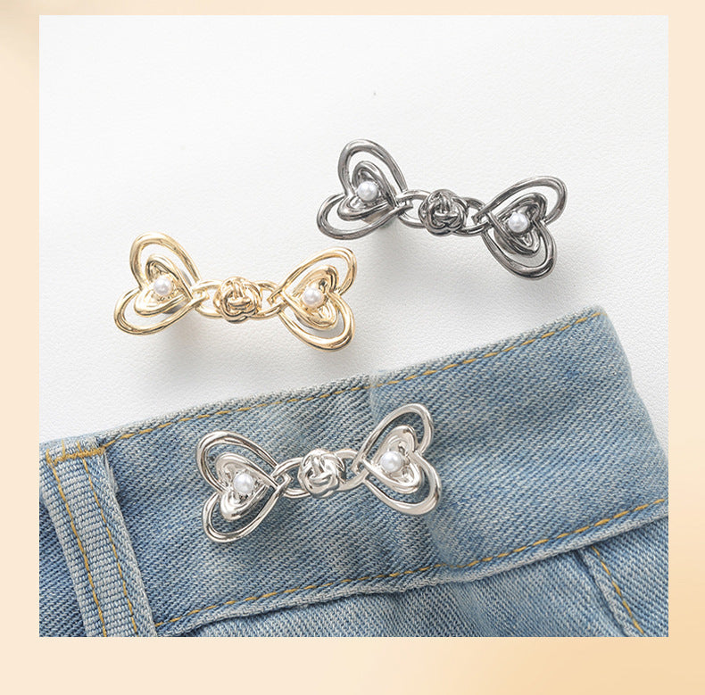 Metal waist button in different angles
