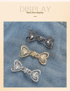 Metal waist button in different angles
