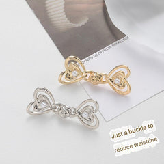 Adjustable waist button attached to a dress