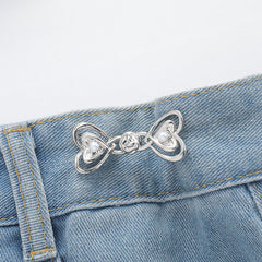 Chic design of metal waist button for outfits