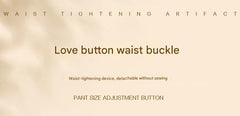 Adjustable waistband solution with metal button