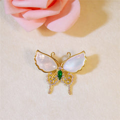 Electroplated Green Butterfly Detail Brooch