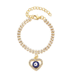 Glimmering crystals on an adjustable bracelet