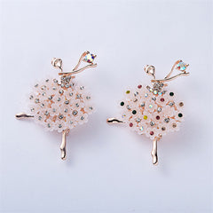 Charming ballet girl brooch with rhinestones image 2