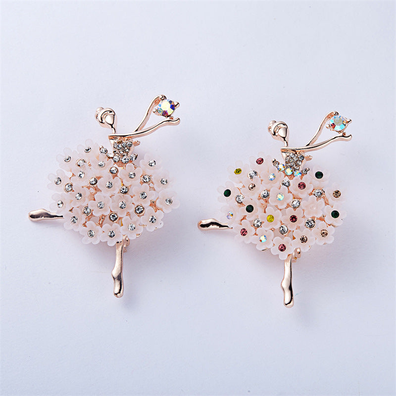 Charming ballet girl brooch with rhinestones image 2