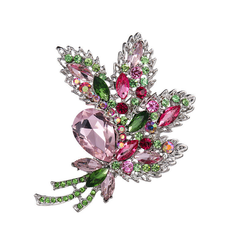 Elegant floral brooch from different angles