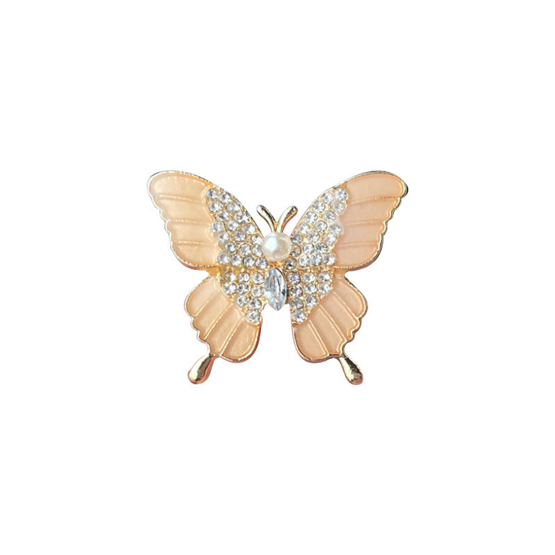 vintage butterfly brooch with rhinestones