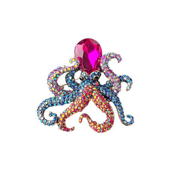 Lightweight Alloy Brooch with colourful rhinestones