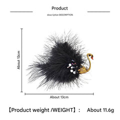Charming black swan brooch for women's fashion