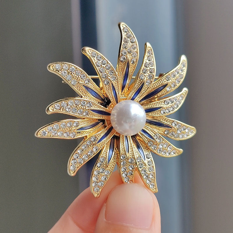 brooch with anti-slip design on a jacket