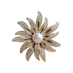 elegant floral pin on a cardigan