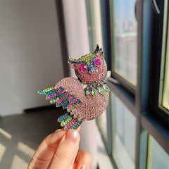 side view of vintage owl brooch