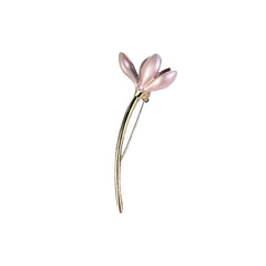 Pink Lotus Flower Brooch on black fabric background