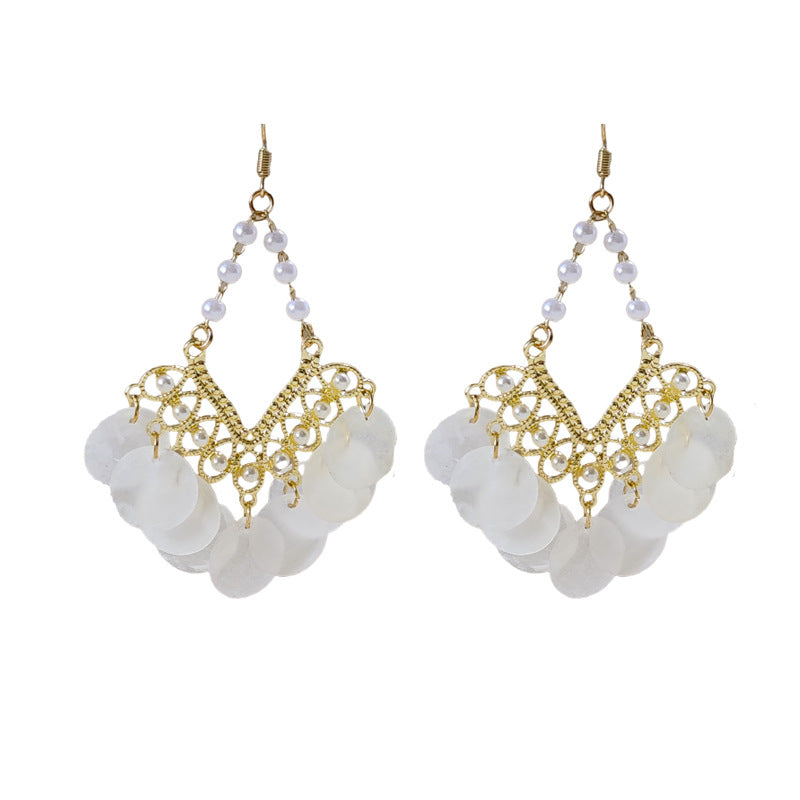 Chic Vintage Shell Tassel Earrings image 5