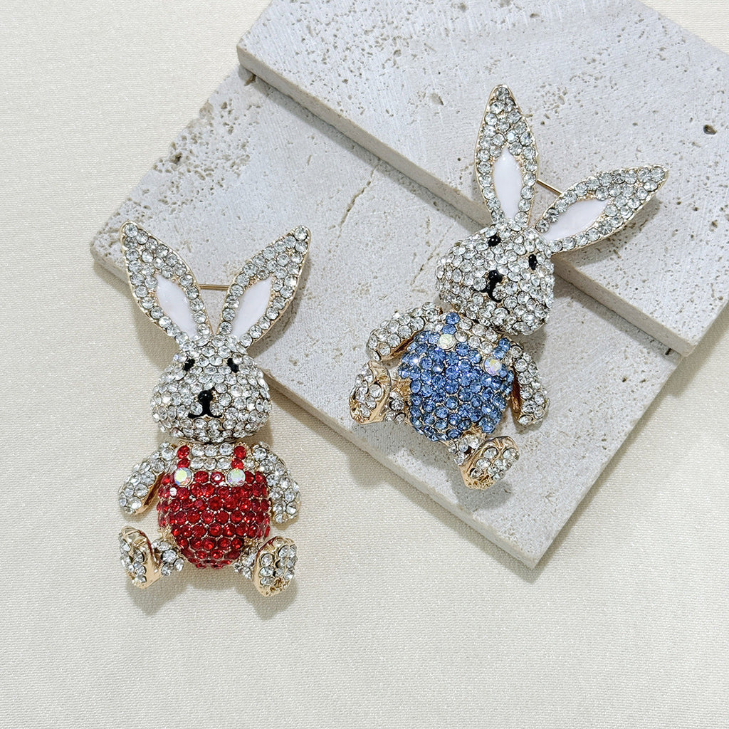 cute metal bunny pin side angle