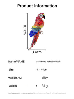 Decorative animal brooch - parrot style