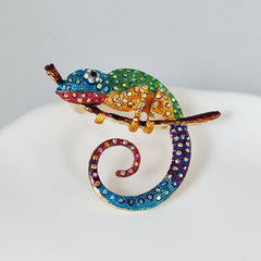 Display of Colour-Changing Lizard Brooch