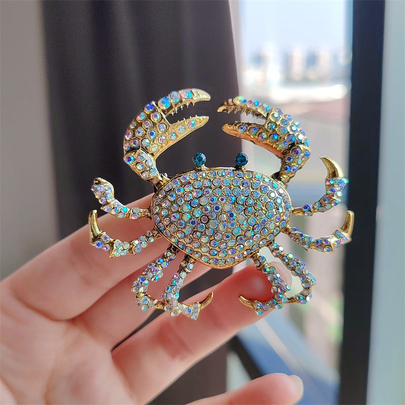 Stylish Rhinestone Crab Brooch - Image 4