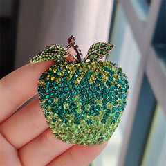 Vintage Colourful Fruit Brooch featuring apple and avocado designs