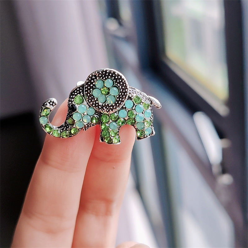 Close-up of elegant elephant brooch pin