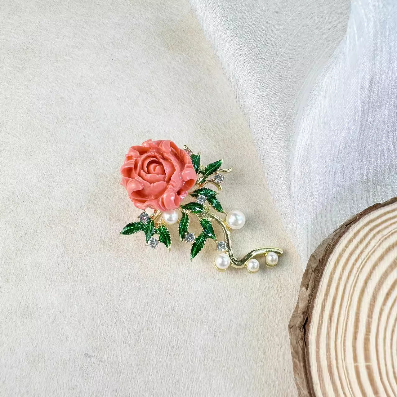 elegant brooch against stylish background