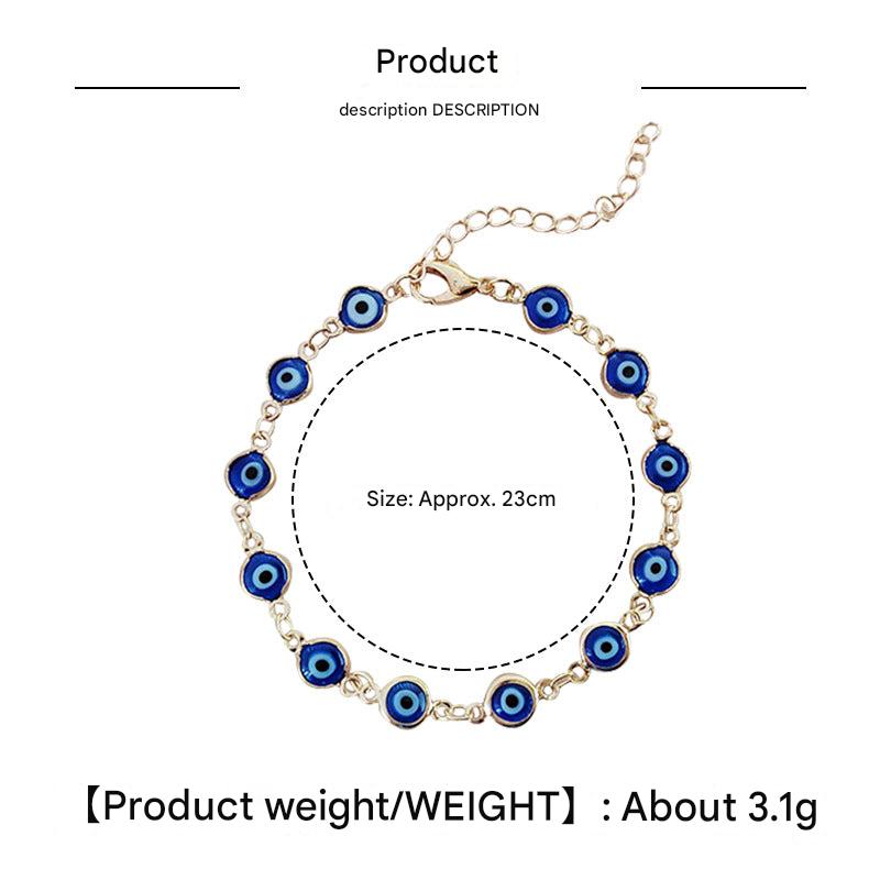 Side View of Turquoise Blue Evil Eye Bracelet