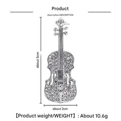 Violin Brooch Styled on Model