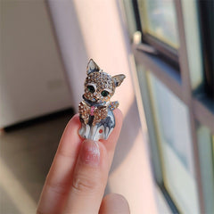 Colourful pin featuring a cat motif