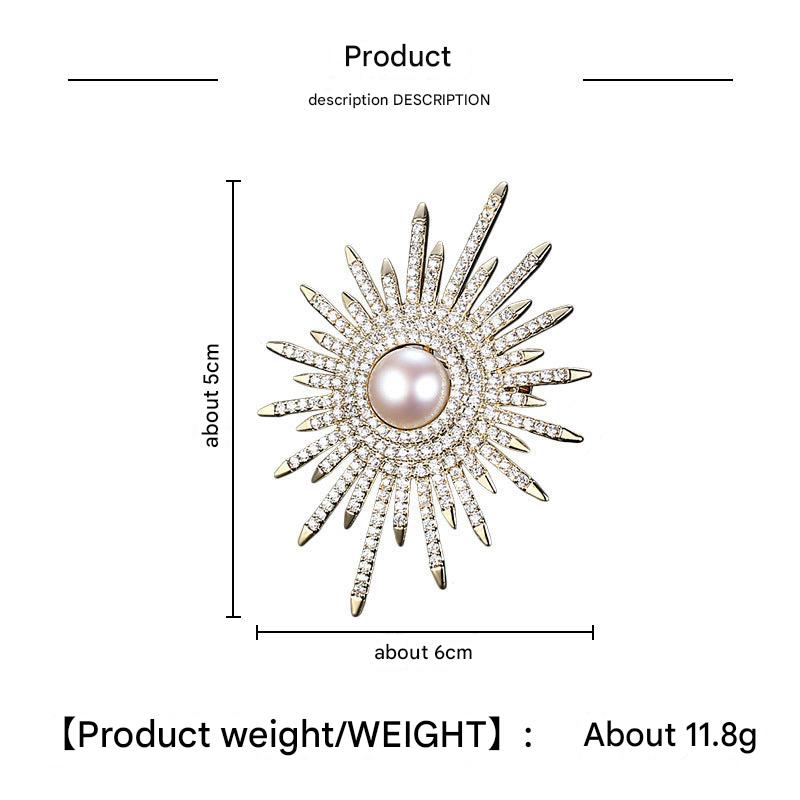 Trendy brooch showcased with casual outfit