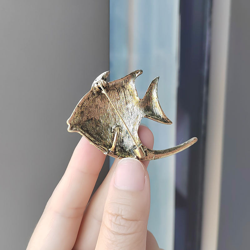 Close-up view of Tropical Fish Brooch