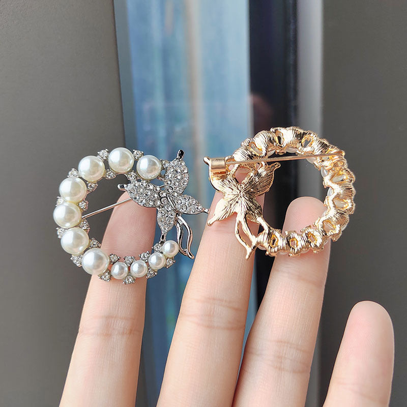 unique pearl rhinestone brooch 7