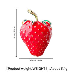 Charming Strawberry Enamel Pin front view