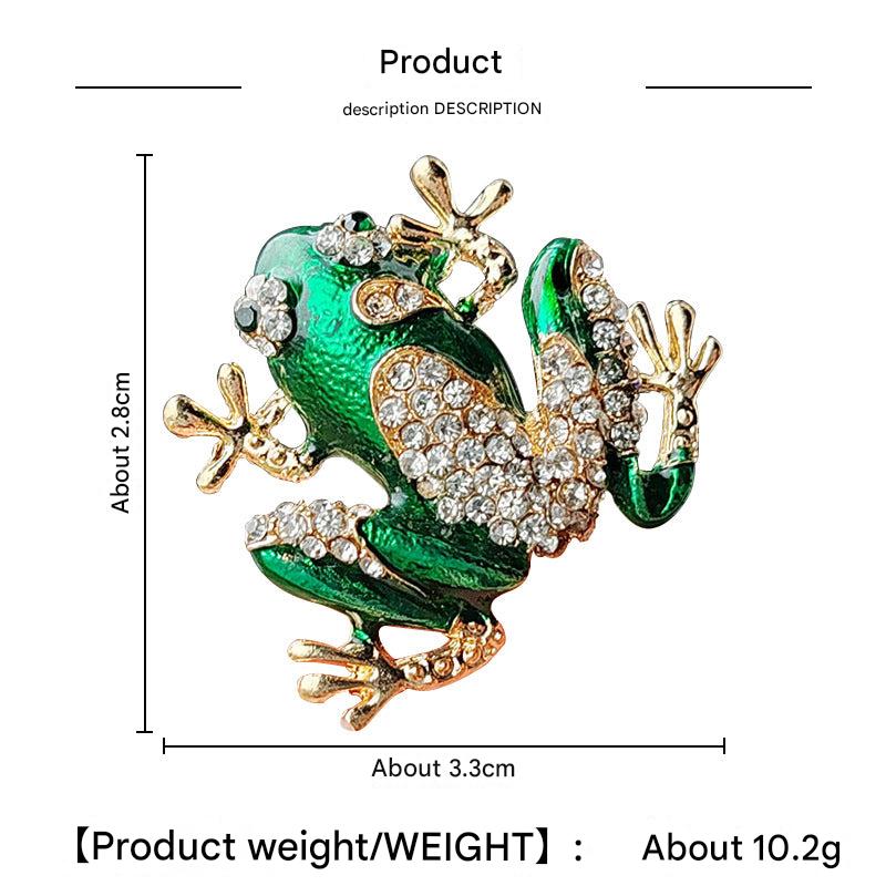 Charming Frog Brooch styled on jacket