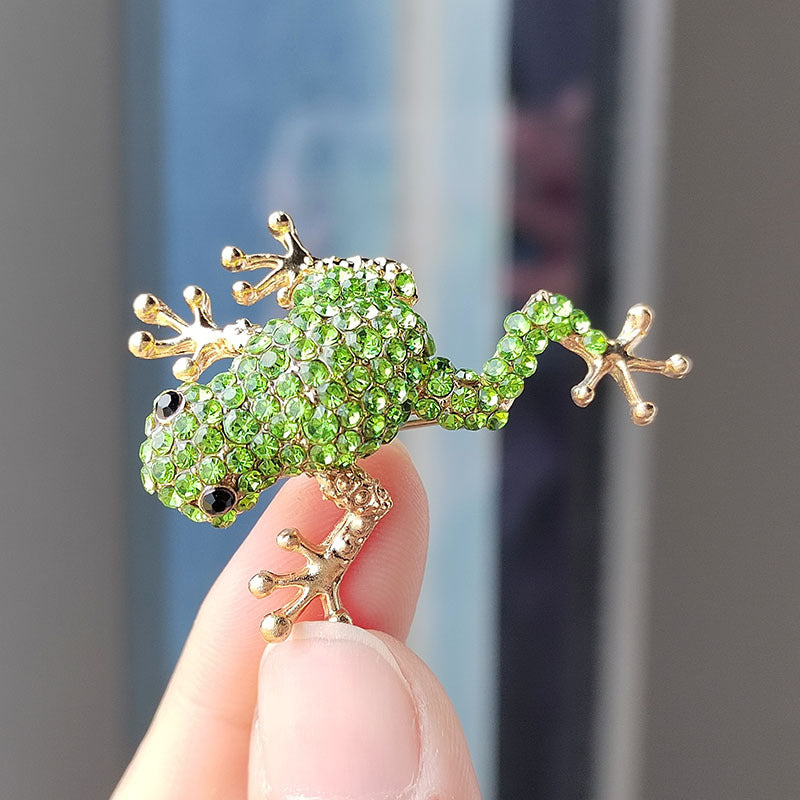 Charming Frog Brooch on display