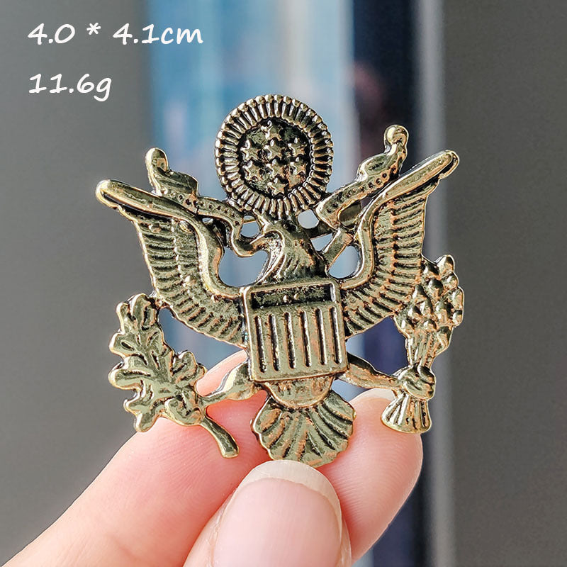 Front view of Vintage Baroque Crown Shield Brooch