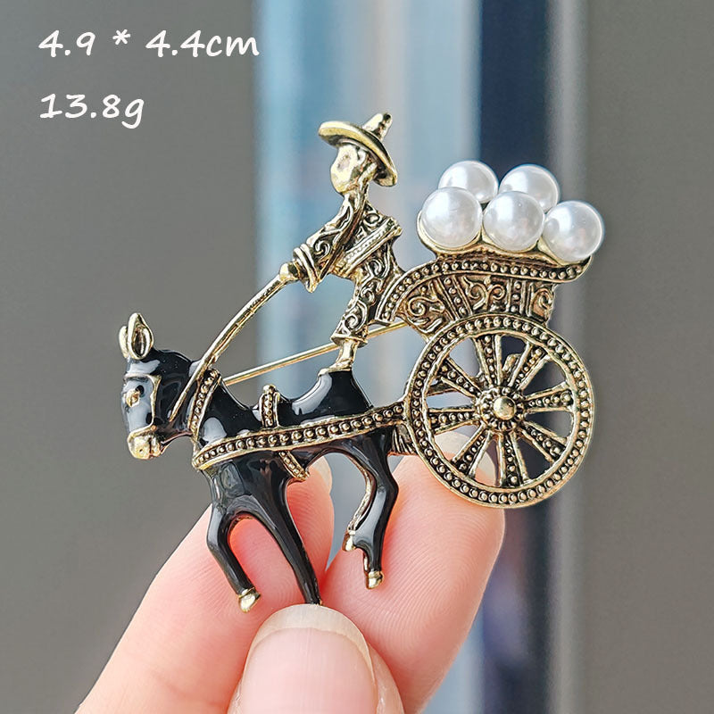 Elegant Baroque Crown Brooch in stylish display