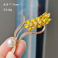 Beautiful sunflower and wheat design on brooch