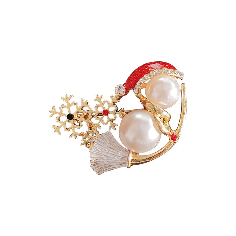 Cute holiday brooch on a casual outfit