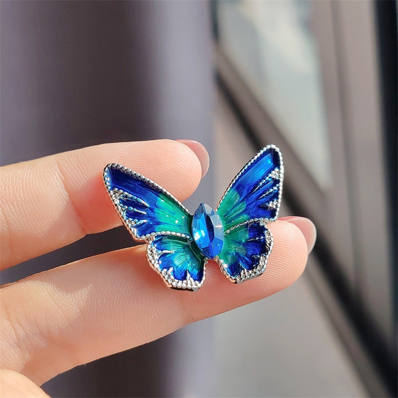 Charming butterfly brooch with crystal accents