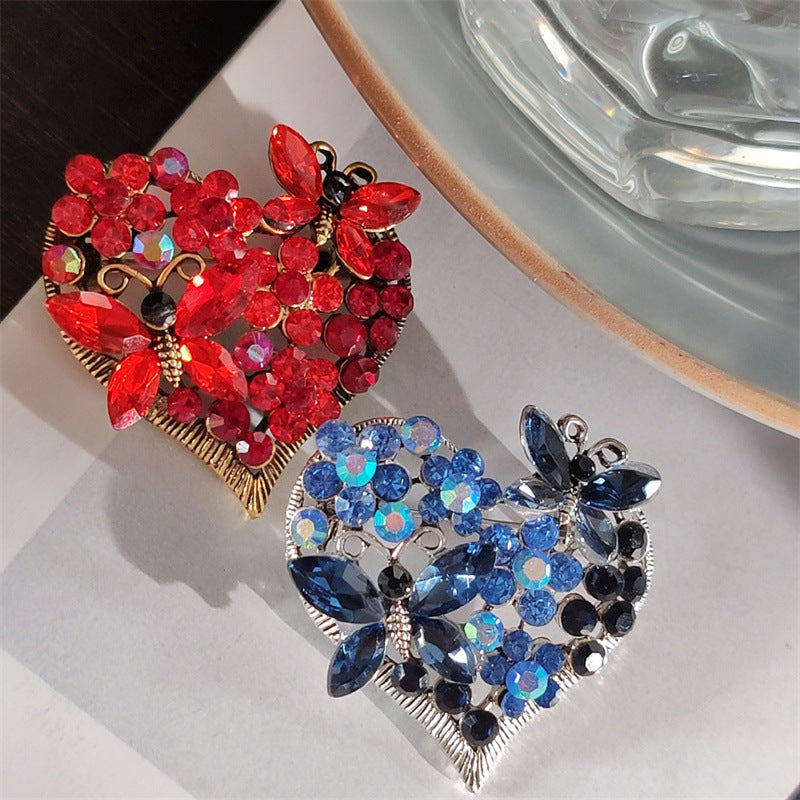 Close-up of the Butterfly Heart Brooch design