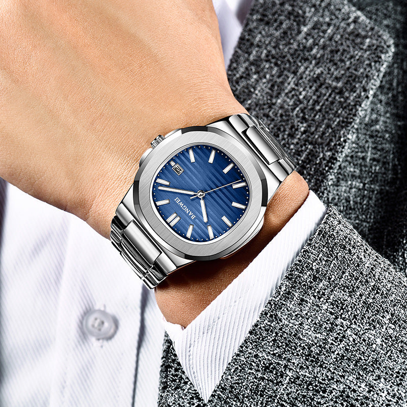 Close-up of Luminous Display Men's Watch