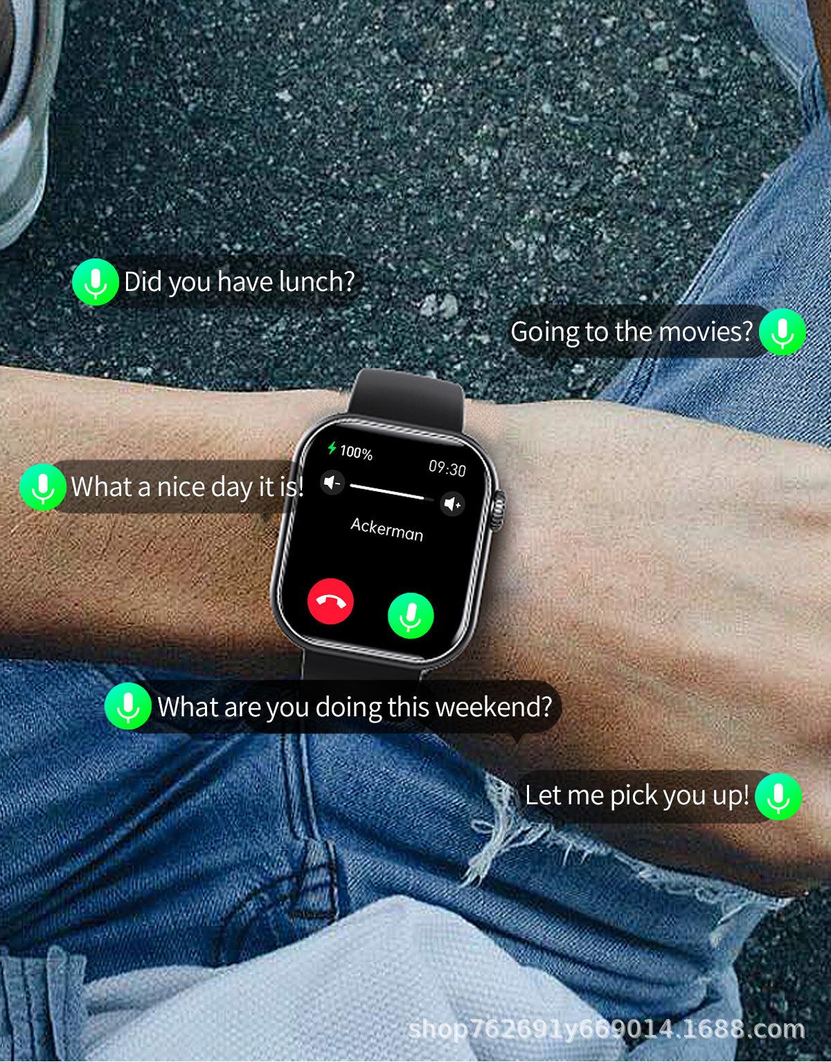 F57 smartwatch back view highlighting charging port
