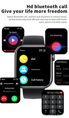 F57 smartwatch close-up showing heart rate monitor