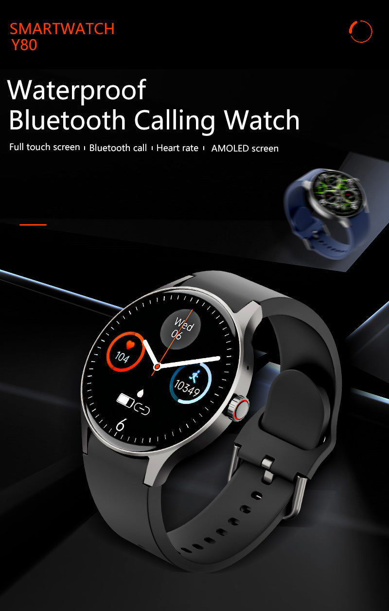 Smart fitness watch with health metrics on display