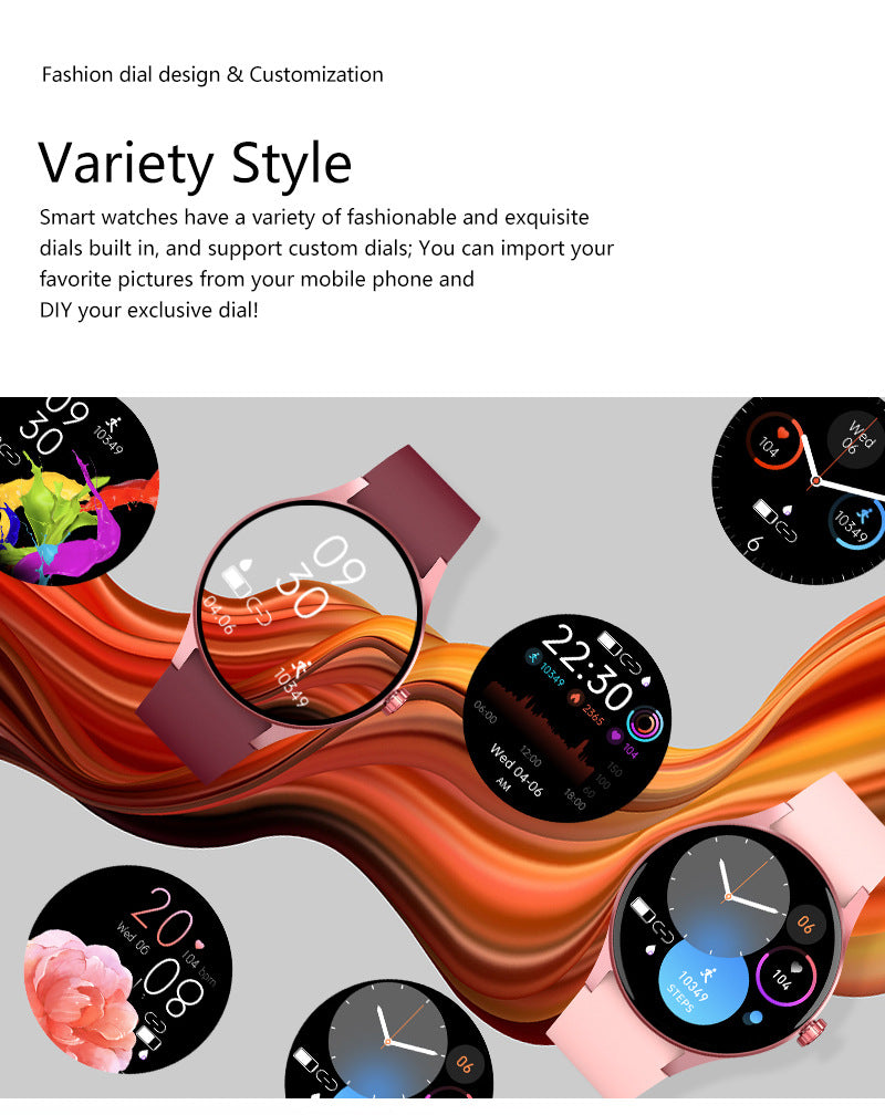 Smart fitness watch with a black strap
