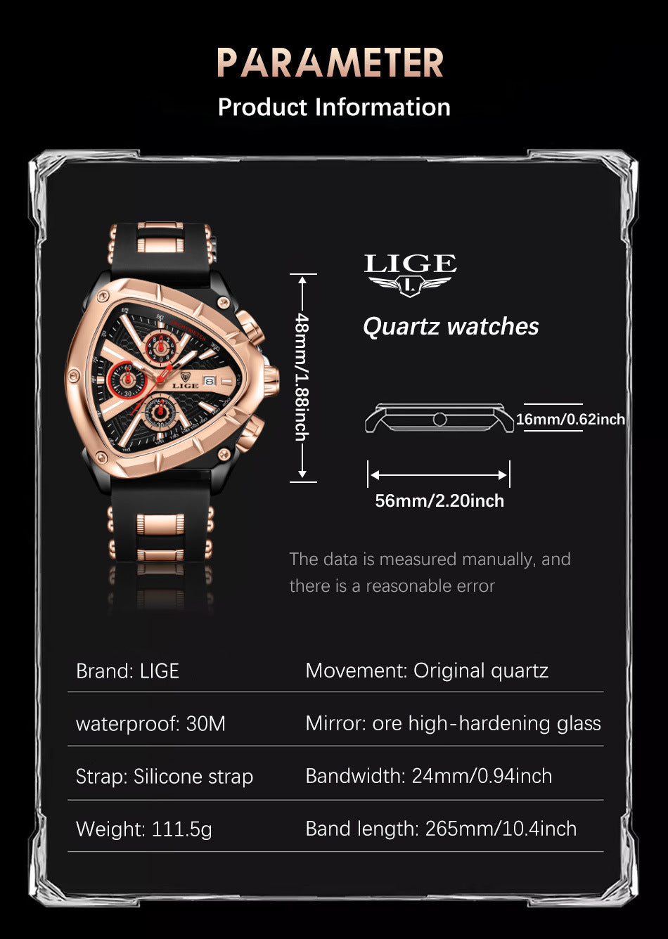 Zinc alloy case men's watch showcasing craftsmanship