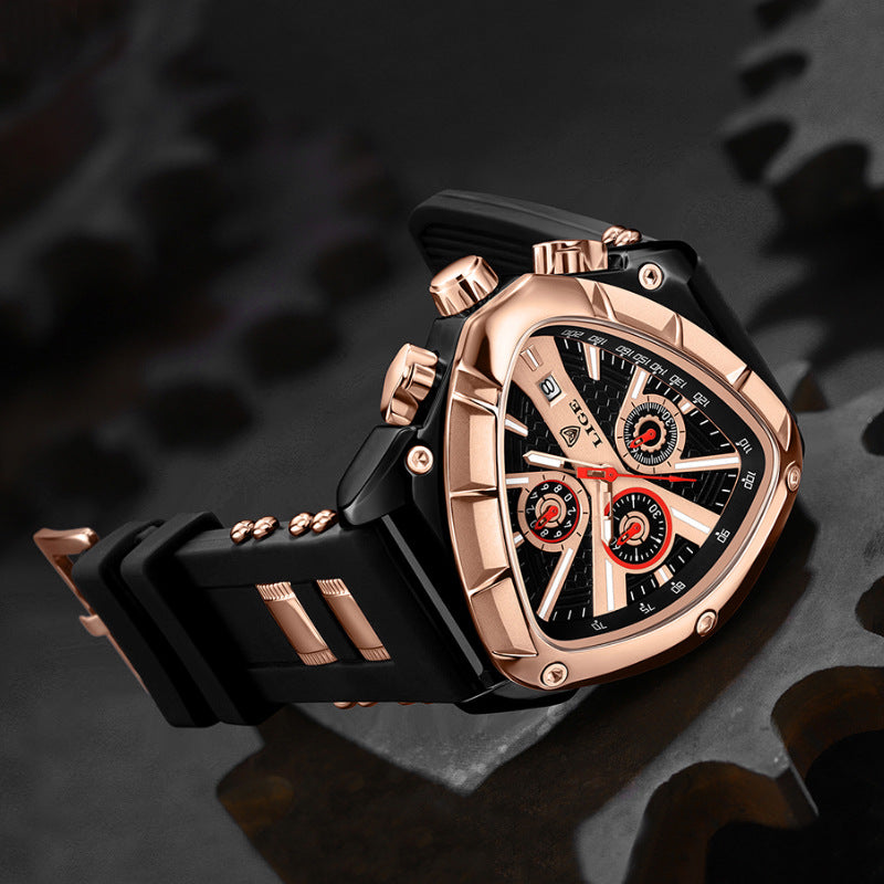 LIGE watch in rose black colour on display