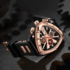 LIGE watch in rose black colour on display