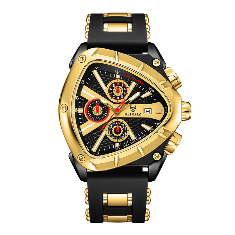 Durable silicone strap watch for men